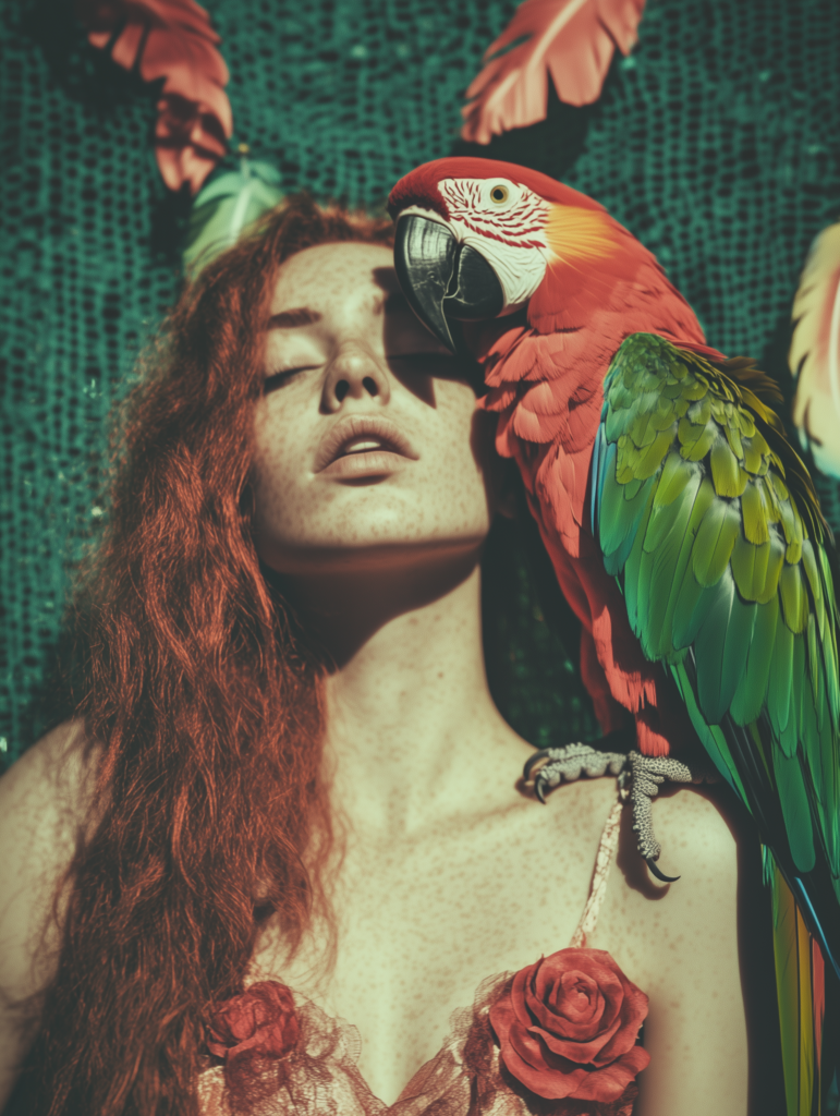 Discover "Exotic Bond," a vibrant nature-inspired fine art photography piece for sale. Perfect for collectors of exclusive art, this surreal macaw and rose portrait celebrates the bond between humanity and nature. Visit Saatchi Art to own this masterpiece today!