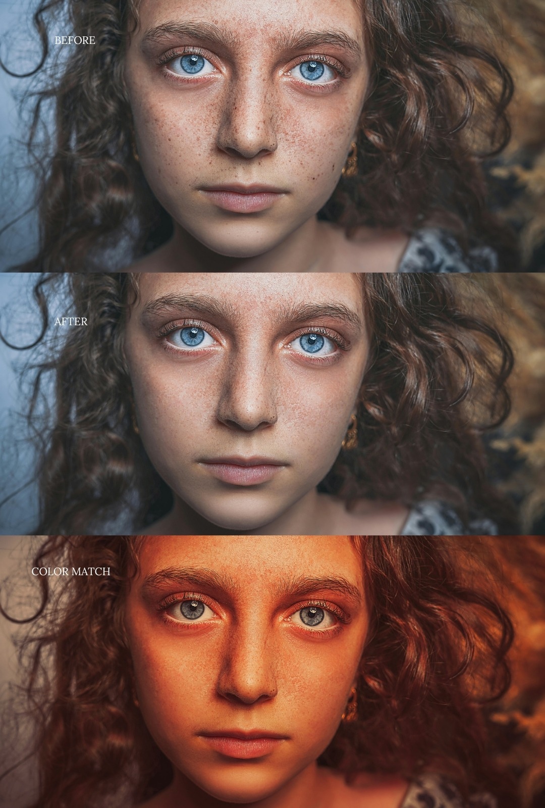 before after color match retouch4me presets