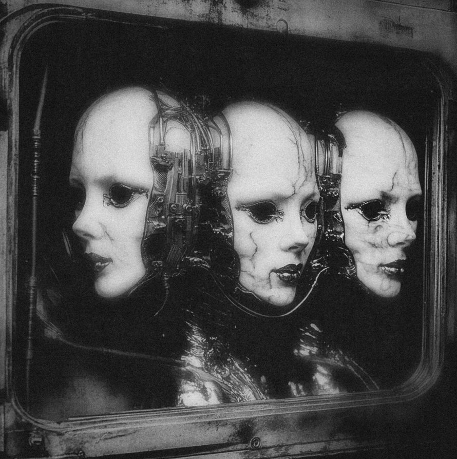 Fine art photography collection of surreal symbolic portraits exploring human fragmentation and post-human identity.