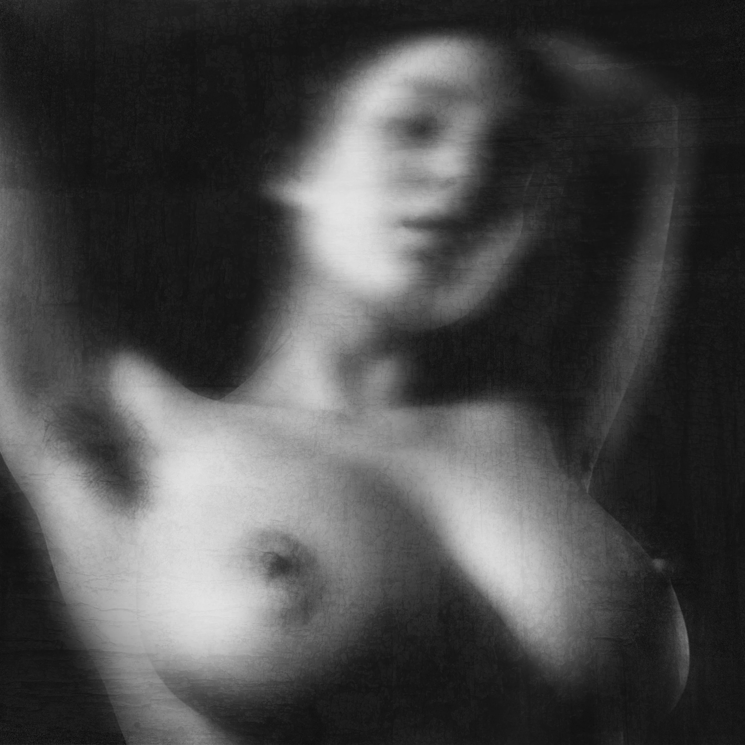 Veiled Presence — Monochrome Figurative Fine Art