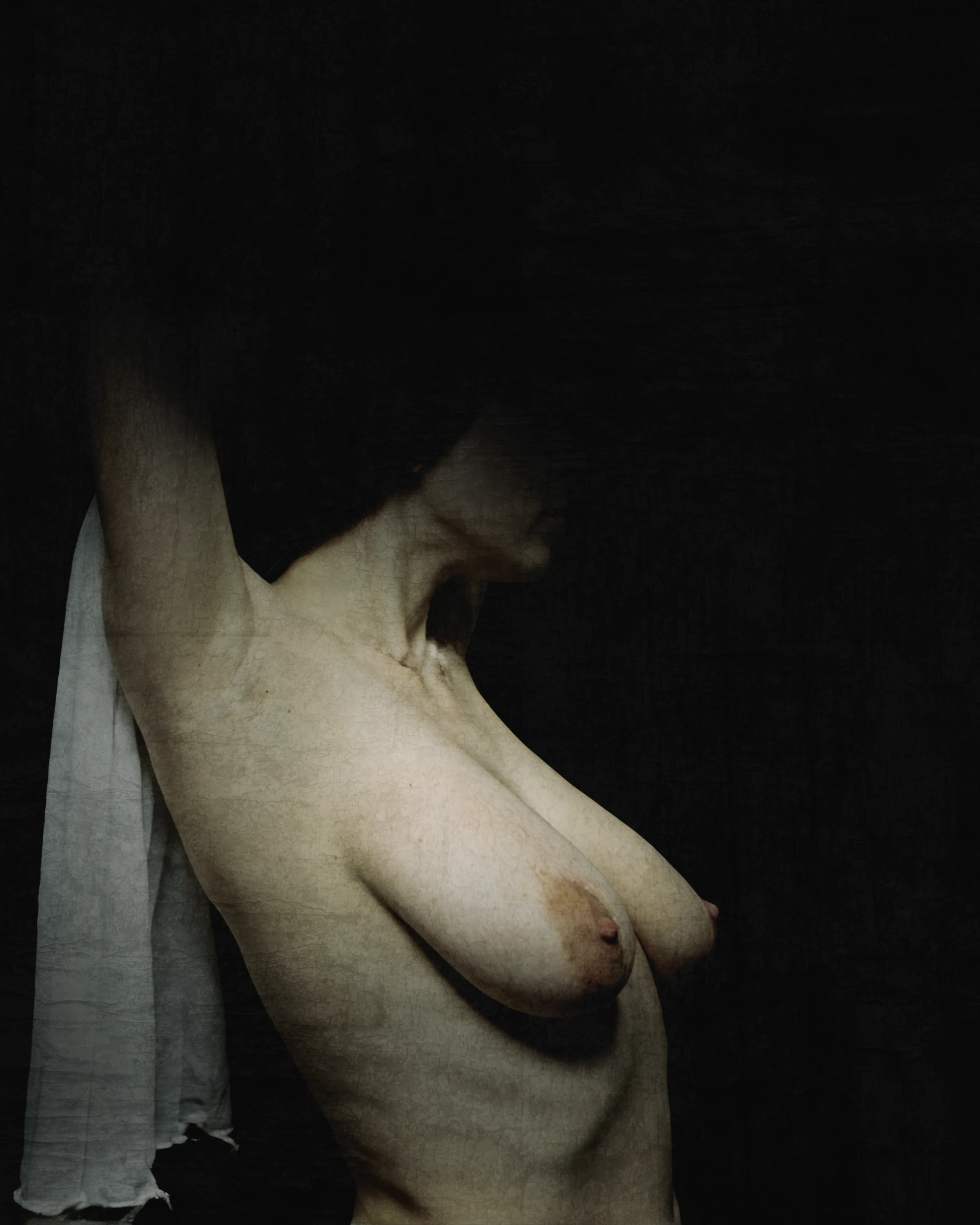 The Black Mantle — Chiaroscuro Figurative Nude Photography